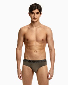 Embossed Icon Microfiber Hipster Briefs, Grey Sky, hi-res