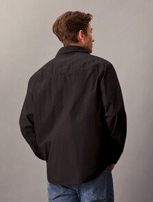 Relaxed Cotton Poplin Shirt, Ck Black, hi-res