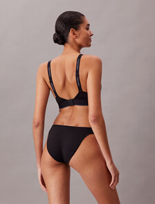 Lightly Lined Bralette - Graphic Monogram Microfibre Stretch, Black, hi-res