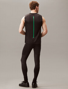 Full Length Tight, BLACK W/ BLOSSOM GREEN LOGO, hi-res