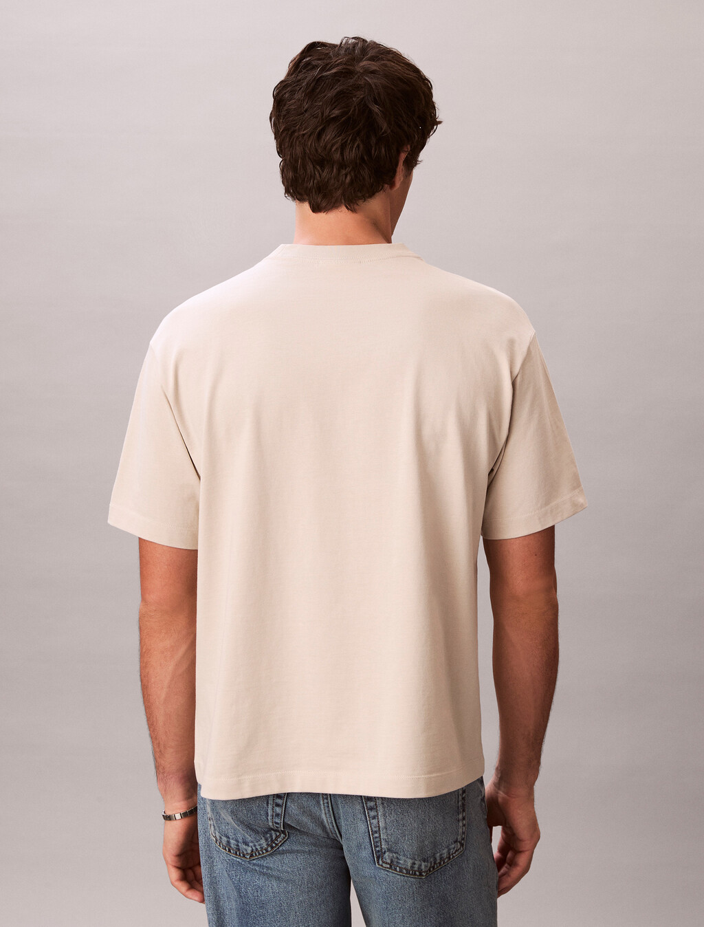 Relaxed Logo Appliqu&eacute; T-shirt, Oatmeal, hi-res